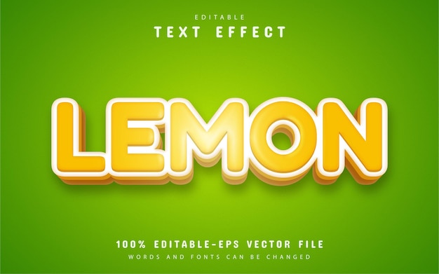 Lemon text effect cartoon style