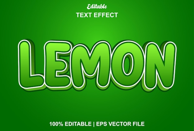Lemon text effect with green color for product