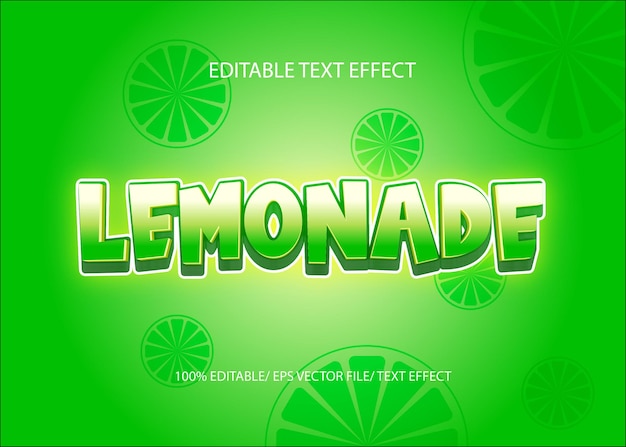 Lemonade 3d text effect editable