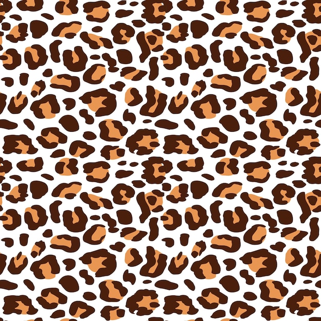 Leopard print vector seamless fashionable background for fabric paper clothes animal pattern