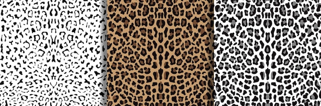 leopard seamless patterns set for textile prints
