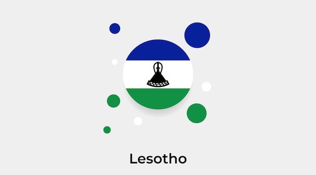Lesotho flag bubble circle round shape icon vector illustration