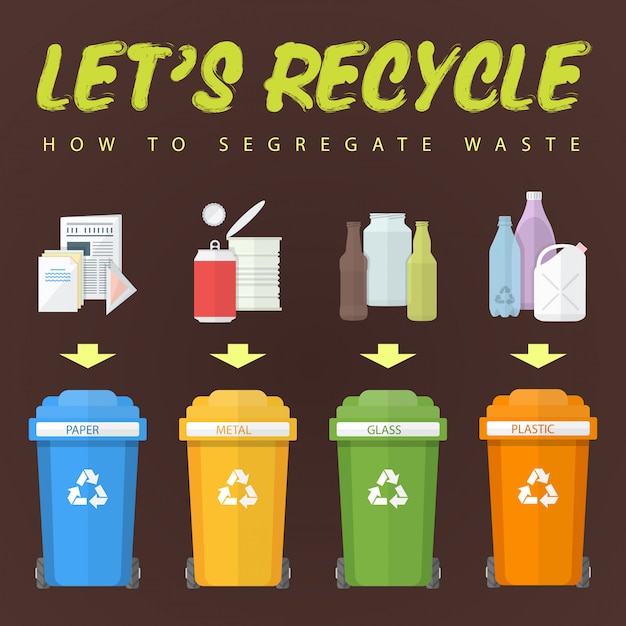 Let's recycle waste concept illustration
