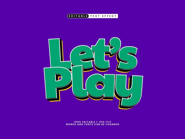 lets play editable text effect style