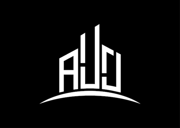 Letter AJJ building vector monogram logo design template Building Shape AJJ logo