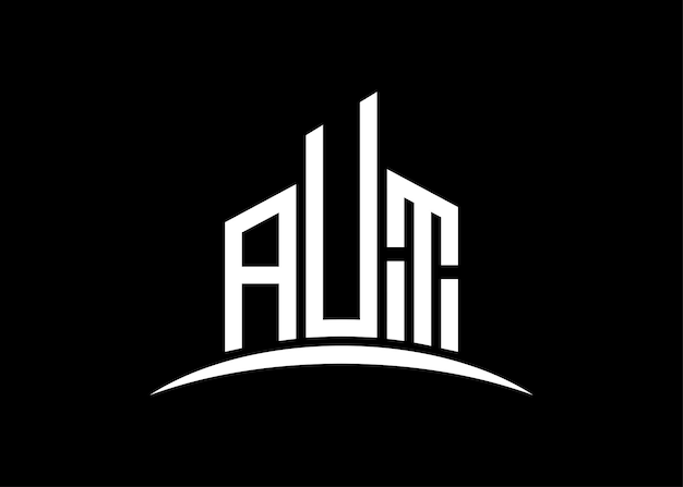 Letter AUT building vector monogram logo design template Building Shape AUT logo