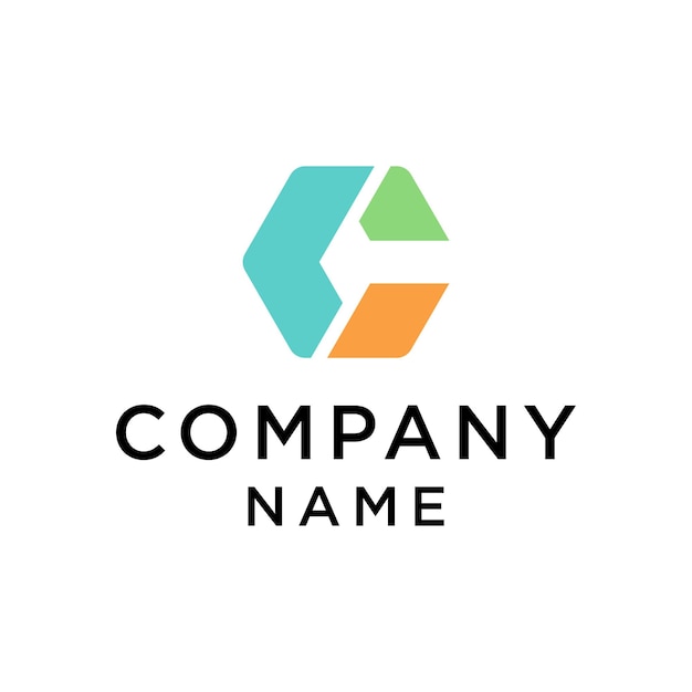 Letter C cube logo icon design template elements