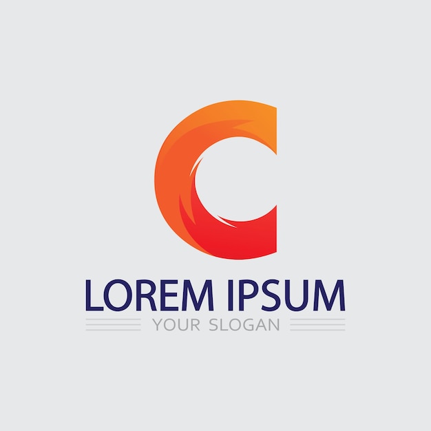 Letter C Logo icon vector illustration design template