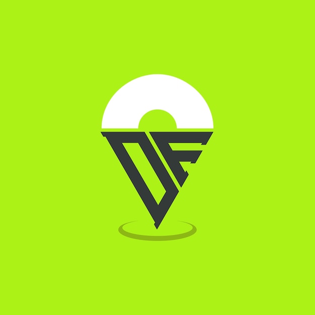 Letter DF Location Logo Design Modern Initials DF Pinpoint Logo for Navigation Map Apps and Location Based Businesses