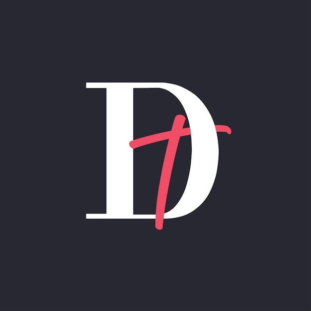 Letter DT Logo Perfectly Blended Initials DT Letter Logo Design