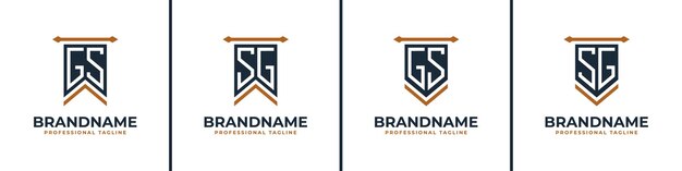 letter gs and sg pennant flag logo set represent victory suitable for any business with gs or sg initials