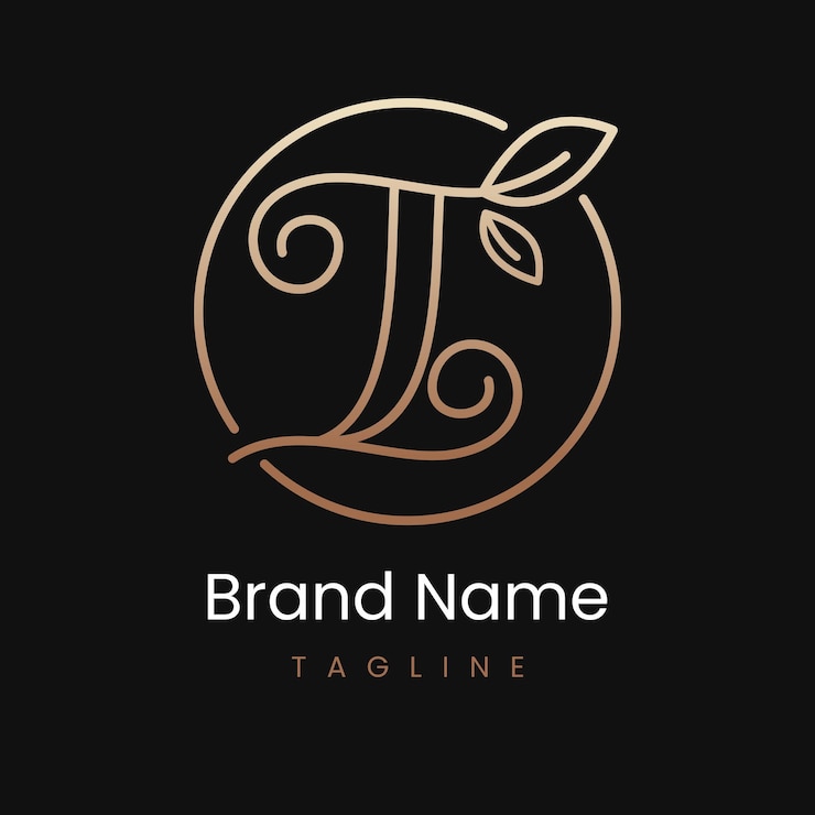 Vektör letter i leaf elegant luxury logo design in circle