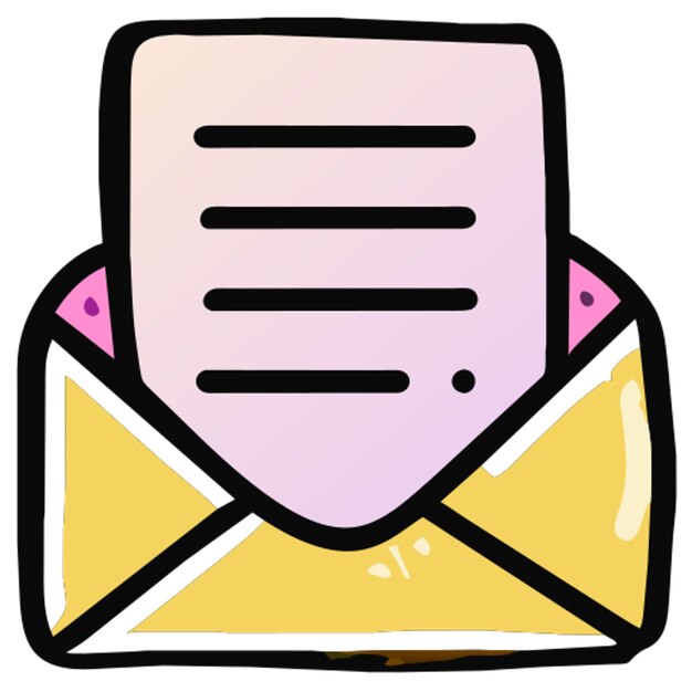 letter icon doodle offset fill