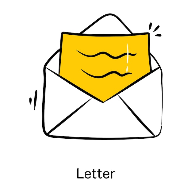 Letter icon is designed in hand drawn style