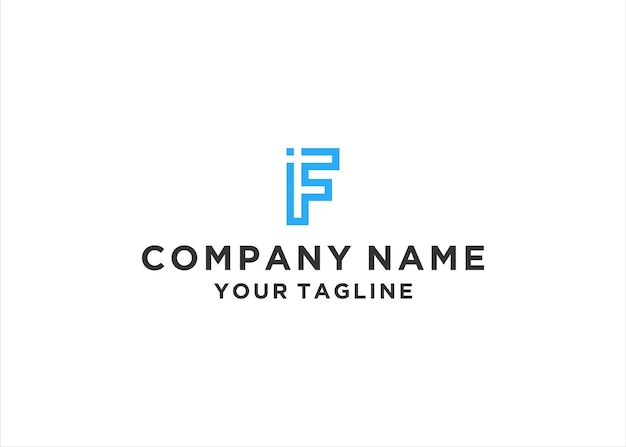 Letter IF logo design template element