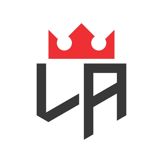 Letter LA Crown Logo Crown on Letter LA Logo Design Template