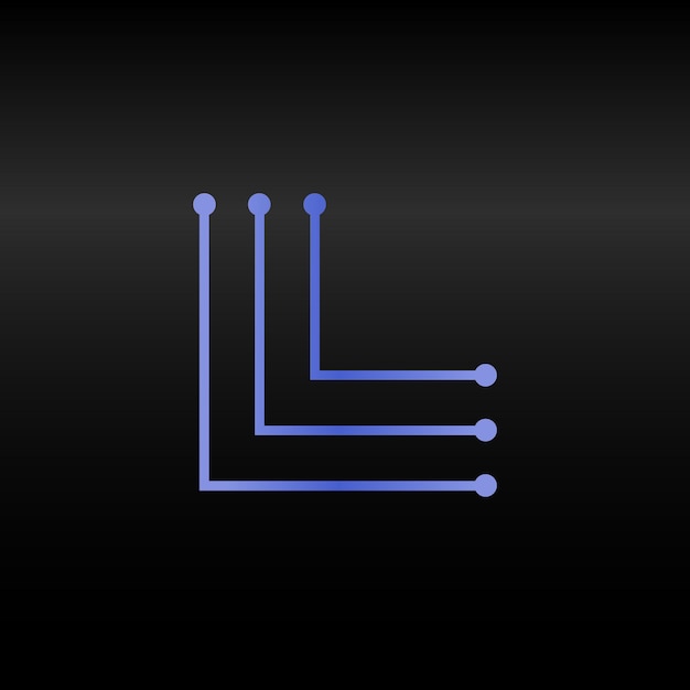 letter lvector technology font digital alphabet element isolated microchip logo electronic circuitry sign