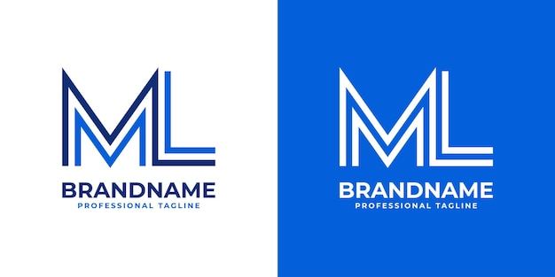 Letter ML Line Monogram Logo suitable for business with ML or LM initials
