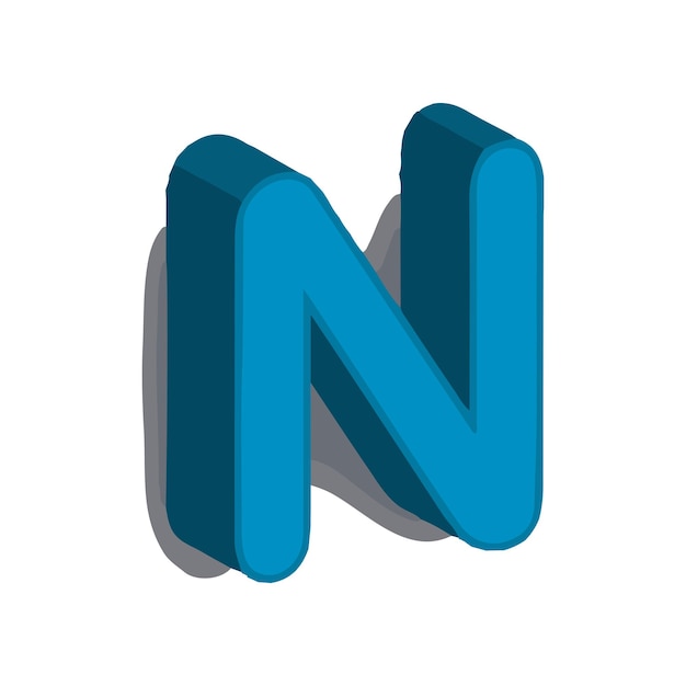 Letter N 3D design vector