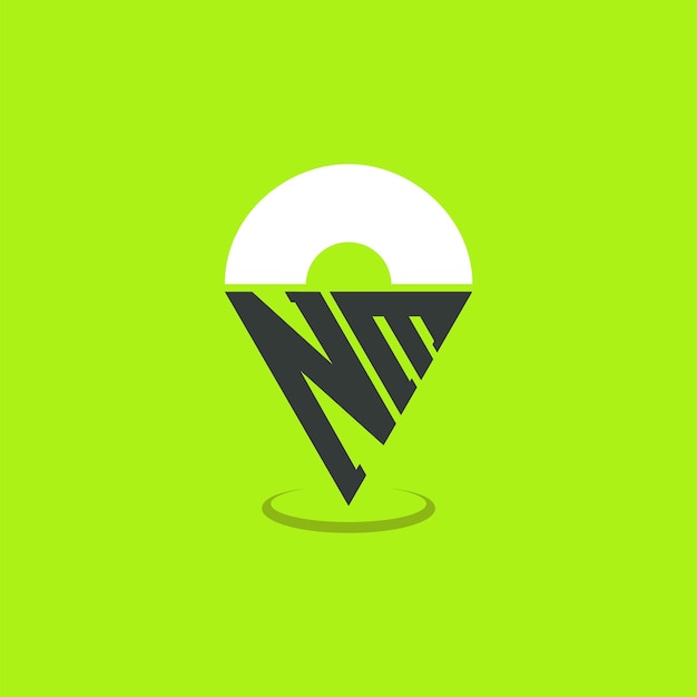 letter nm location logo design modern initials nm pinpoint logo for navigation map apps and location based businesses