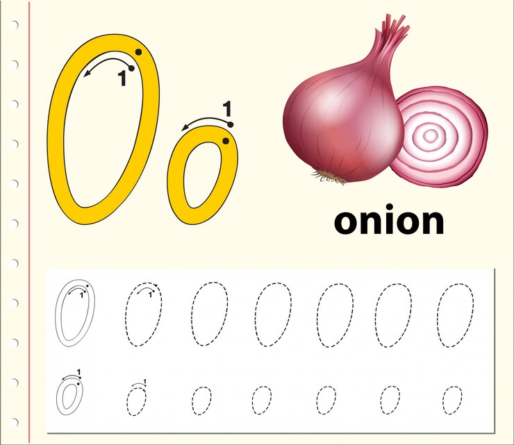 Vektör letter o tracing alphabet worksheets