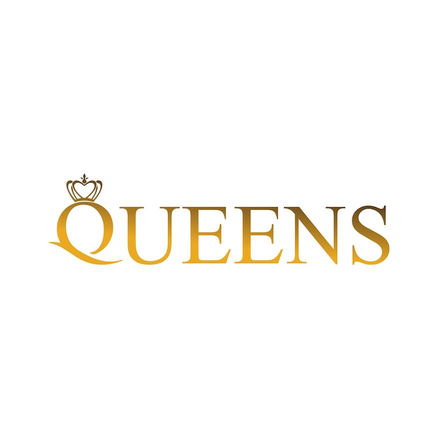 Letter Queens Logo or Icon Design Vector Image Template