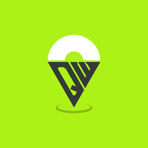 Letter QW Location Logo Design Modern Initials QW Pinpoint Logo for Navigation Map Apps and Location Based Businesses