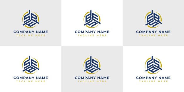 Letter SBE SEB BSE BES ESB EBS Hexagonal Technology Logo Set Suitable for any business