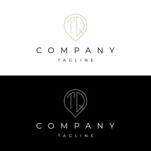 letter tq qt initial point pin map local icon logo design vector template