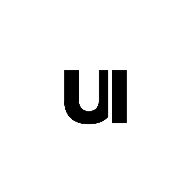 Letter U and I UI logo design template Minimal monogram initial based logotype