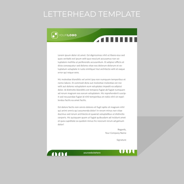 letterhead design template minimal style in green color scheme