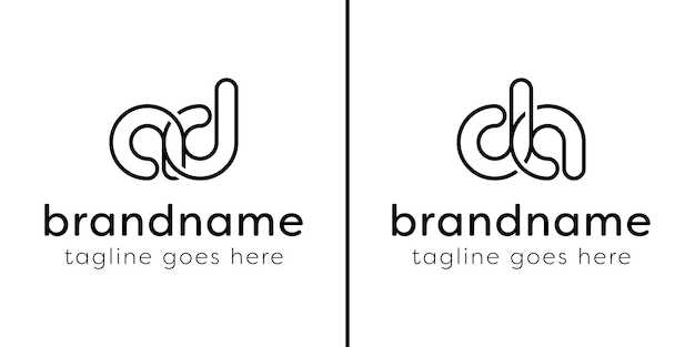 Letters AD and DA Monogram Line Logo suitable for any business with DA or AD initials