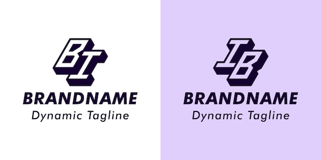 letters bi and ib 3d monogram logo suitable for business with bi or ib initials