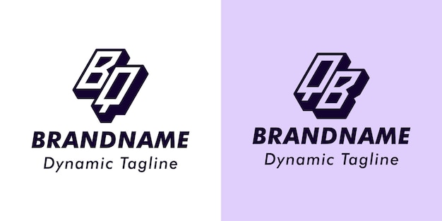 letters bq and qb 3d monogram logo suitable for business with bq or qb initials