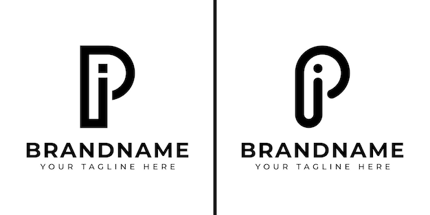letters pi monogram logo suitable for any business with pi or ip initials