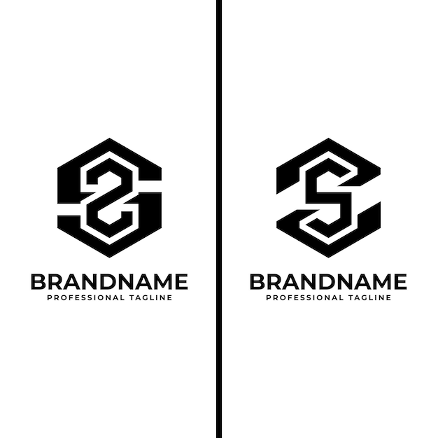 Letters SZ and ZS Hexagon Monogram Logo suitable for business with SZ or ZS initials