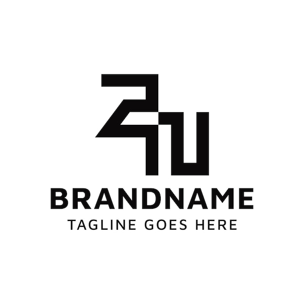 letters zn monogram logo set suitable for any business with nz or zn initials