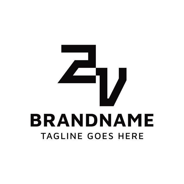 letters zv monogram logo set suitable for any business with vz or zv initials