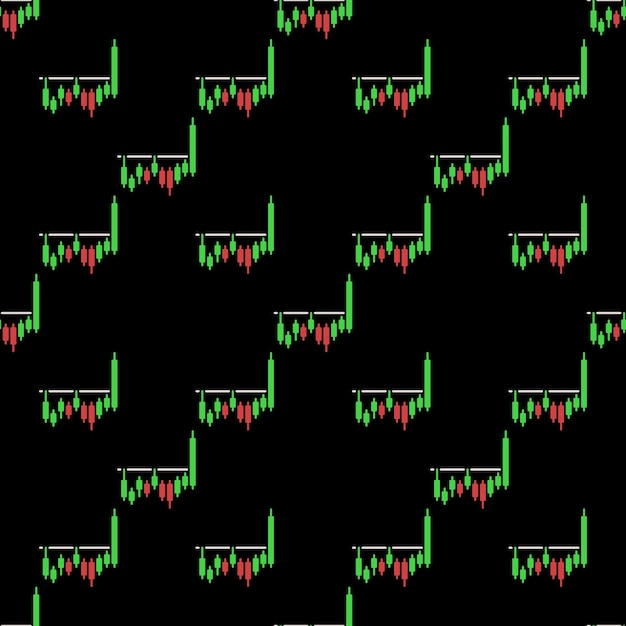 Level Breakout vector Candlestick Chart colored seamless pattern