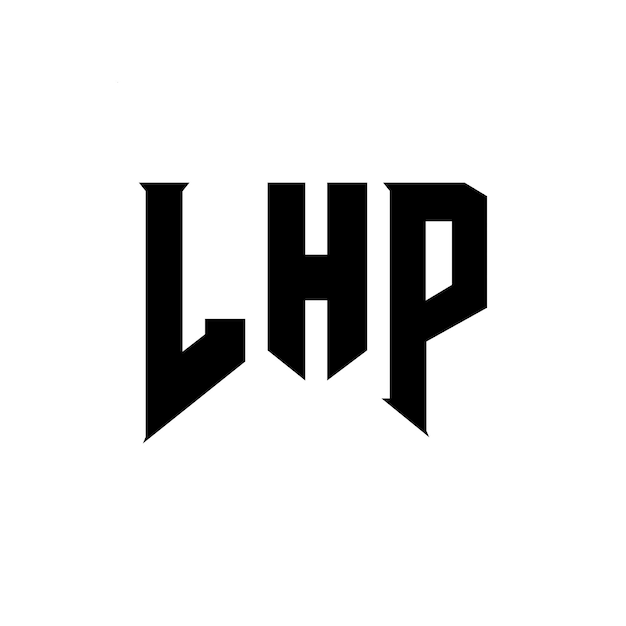 LHP letter logo design for technology company LHP logo design black and white color combination LHP logo LHP vector LHP design LHP icon LHP alphabet LHP typography logo design