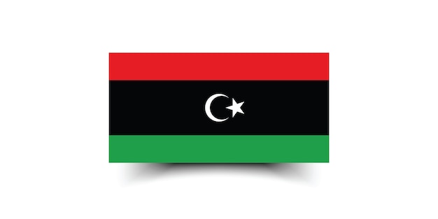 Libya flag official size and color standards vector illustration