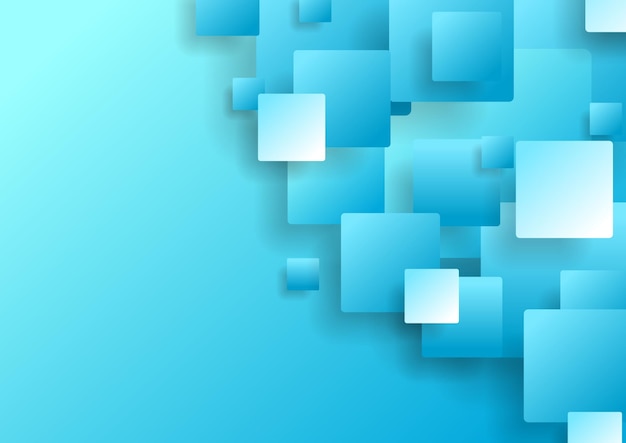 Light blue abstract tech squares concept vector background