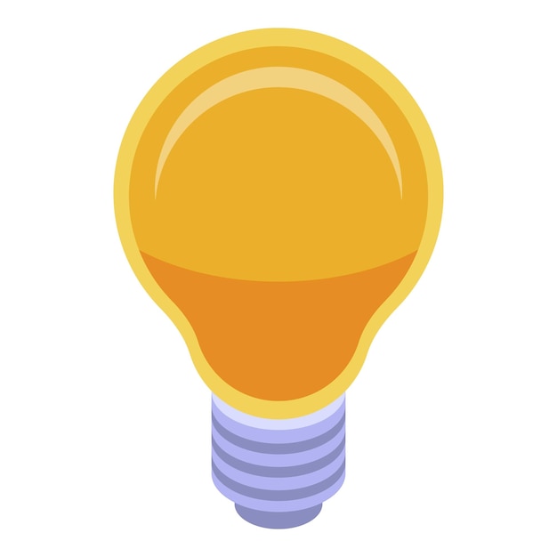 Light bulb icon Isometric of light bulb vector icon for web design isolated on white background