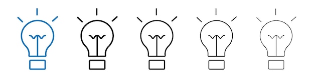light bulb icon outline vector logo for web ui