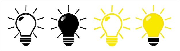Light Bulb Icons for Ideas and Creativity