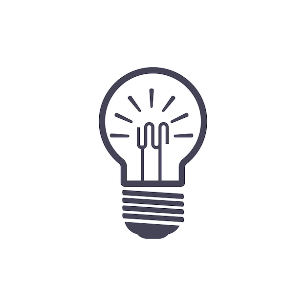 Light bulb idea vector icon Glowing light bulb