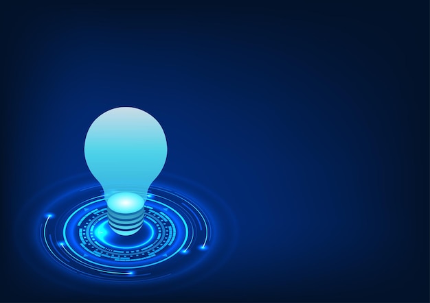 light bulb technology with a light bulb in the middle that is connected to the server conveys