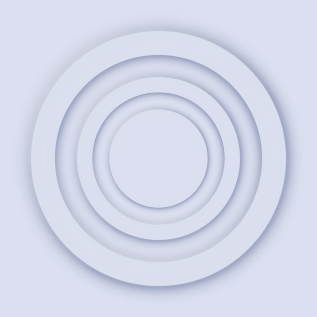 Light concentric set icon Soft gray layered circles with smooth gradients and shadows creating an abstract modern and minimalistic design element