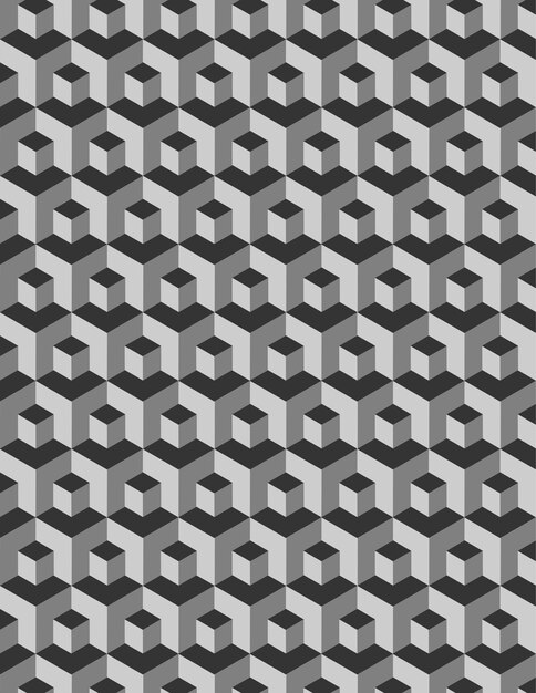 Light dark gradient 3d cubic seamless geometric shape pattern design vector