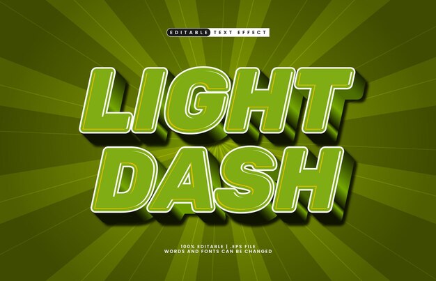 light dash editable text effect with a speed and race text style